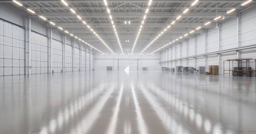 Interior amplio y diáfano de una nave industrial, ideal para quienes buscan comprar naves industriales en polígonos industriales.